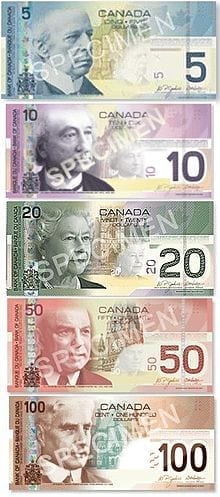 Picture of Canadian paper money