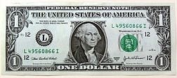 picture of one dollar bill