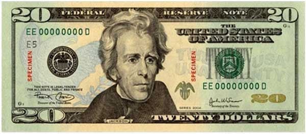 picture of u.s. twenty dollar bill